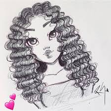 Frizzy and curly hair drawing lessons and step by step drawing tutorials for drawing peoples curly hair. Girl With Curly Hair Drawing At Paintingvalley Com Explore Collection Of Girl With Curly Hair Drawing