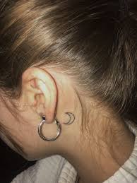 pin by jennafaber on tattoos piercings in 2021 half moon tattoo behind ear tattoo aesthetic tattoo