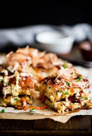 Okonomiyaki Savory Japanese Pancake Curious Nut Recipe Food Japanese Pancake Asian Street Food