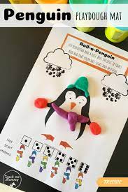 Roll A Penguin Playdough Mat Playdoh Mats Playdough Mats Free Preschool Printables