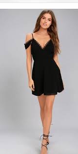 Absolutely Unforgettable Black Lace Off The Shoulder Dress Shoulder Dress Dresses Lace Trim Shorts