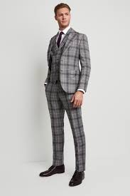 Black And White Check Suit Mens Moss London Premium Skinny Fit Black And White Graphic Check Suit Skinny Fit Skinny Fit Suits Mens Fashion Suits