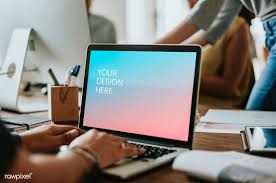 Download Premium Psd Of Office Worker Working On A Laptop Mockup 598468 Computer Mockup Mockup Design Mockup Free