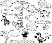 Coloriage Animaux Sauvage Qui Ont Choisi La Jungle Comme Habitat Dessin Animaux De La Jungle A Imprimer