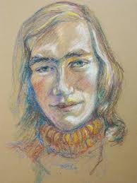 Mid-Century Male Portrait Drawing, Original Framed Vintage Wall Art  Masculine Décor