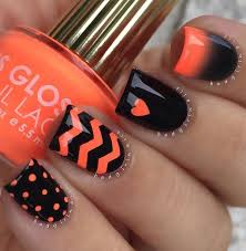 Black And Orange Halloween Nails 2020 65 Winter Nail Art Ideas Cuded In 2020 Fall Nail Designs Halloween Nails Nail Designs