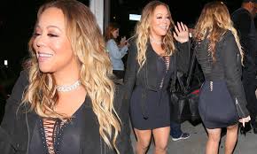 Braless Mariah Carey's nipples exposed through sheer mini | Daily Mail  Online