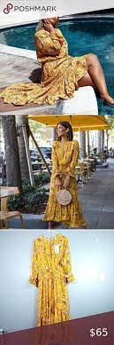 Nwt Johanna Ortiz X Hm Yellow Crepe Maxi Dress Maxi Dress Dresses Maxi
