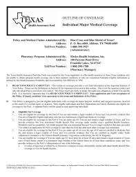 Simply select get a quote and you can view and whether you're looking for insurance for yourself or your entire family, blue cross and blue shield of texas (bcbstx) we offer a variety of individual health insurance plans, also known as major medical or. Outline Of Coverage Texas Health Insurance Risk Pool
