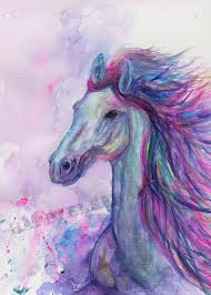Colorful Watercolor Horse Art Print For Home Decor Vibrant Horse Canvas Print Watercolor Horse Painting C Etsy Art Prints Horse Painting Colorful Horse Art