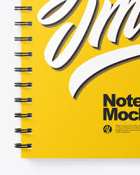 Spiral A4 Notebook Mockup Top View In Stationery Mockups On Yellow Images Object Mockups