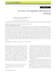 Pdf A Review Of Empathy Education In Nursing