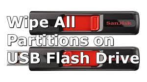 How To Wipe All Partitions On Usb Flash Drive On Windows - Youtube