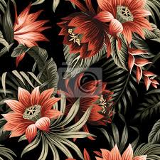 See more ideas about magnolia, flower painting, magnolia flower. Vintage Tropical Floral Leaves Hibiscus Flower Black Panther Wall Mural Murals Panther Nature Jaguar Myloview Com