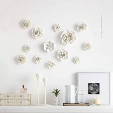 flower wall decor, ceramic flowers