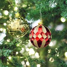 Amazon De Valery Madelyn 16tlg 8cm Luxurios Traditionelles Rot Und Gold Bruchsicher Dekoration Weihnachtsbaum Weihnachten Dekoration Weihnachtsbaumschmuck