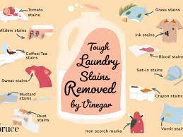 For other uses of stains, see stain (disambiguation). Removing Laundry Stains With Vinegar