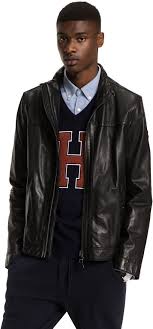 Buy Tommy Hilfiger Zip Up Jacket For Men Black 52 Us Jackets Coats Ksa Souq Classic Leather Jacket Mens Jackets Tommy Hilfiger