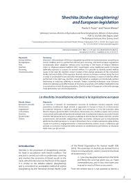Check spelling or type a new query. Pdf Shechita Kosher Slaughtering And European Legislation