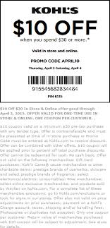 10 Off 30 At Kohls Or Online Via Promo Code April10 Kohls Coupons Kohls Printable Coupons Promo Codes Online