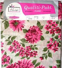4 Yards 60s Chintz Pink Flower Fabric Pink Fuchsia Green Flowers Floral Design Motif 1960s Polished Glazed Cotton S Fabric Flowers Chintz Fabric Fabric