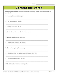 Well, your fourth grader will have to do just that in this engaging english worksheet. Correct The Verbs Printable 4th 6th Grade Grammar Activity