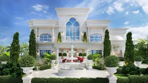 Facade Of A Luxury Villa Luxury Landscaping Luxury Exterior Luxury Garden Design