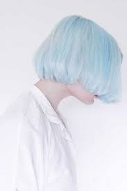 Ash blue black shaved hairstyle Sky Blue Short Hair On We Heart It