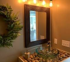 diy river rock bathroom counter