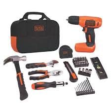 Black And Decker Air Compressor Drill Black Decker 8 Volt Max Drill Project Kit Bdcd8pk Black Home Tool Kits Black Decker Cordless Drill
