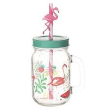 Bocal Flamant Rose Avec Paille En Verre Canecas Bonitas Canecas Garrafas De Agua