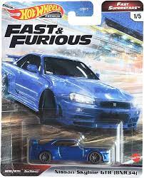 Amazon.com: Hot Wheels Nissan Skyline GTR, [Blue] Fast Superstars 1/5 :  Toys & Games