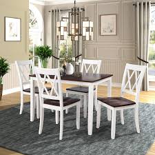 Italian flatware vintage piece set flatware. Amazon Com Polibi 5 Piece Wood Dining Table Set Home Kitchen Table Set With 4 High Back Dining Chairs White Cherry Table Chair Sets