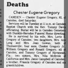 Chester Gregory Obituary
