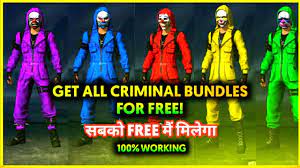 24k Golden Mood Top 5 Criminal Bundle In Free Fire Uid Blue Yellow Red Green Purple All Criminal Youtube You must activate garena free fire hack to get all the items ! youtube