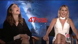 47 meters down claire holt. Mandy Moore Claire Holt Interview 47 Meters Down Youtube