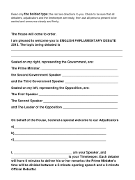 Parliamentary Debate Speaker S Script Public Sphere Government