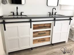 Vanity art 60 inches double sink bathroom vanity set carrara marble stone top soft. Diy Bathroom Vanity Shanty 2 Chic