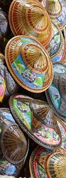 Straw Hats From The Floating Market Thailand House Of Beccaria Thailand Straw Hat Vintage Umbrella