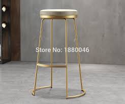 High Quality 45cm 65cm 75cm Nordic Bar Stool Bar Chair Creative Coffee Chair Gold High Stool Simple Simple Dining Chairs Coffee Chairs Wrought Iron Bar Stools
