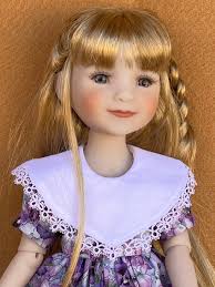 Pansy Print Doll Dress: Vintage Style With White Collar, Fits 14-5" Dolls