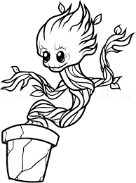 You would get some pictures of groot by taking a look at the pictures below. How To Draw Baby Groot Step By Step Drawing Guide By Dawn Dragoart Com