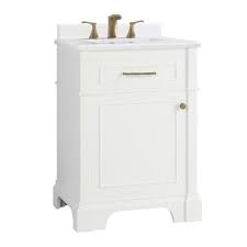 The vanity is sturdy and of good quality. Home Decorators Collection Melpark 24 In W X 20 In D Bath Vanity In White With Cultured Marble Vanity Top In White With White Sink Melpark 24w The Home Depot