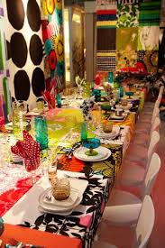 Diffa Trend Patterned Fabrics Several Tables Incorporated Patterned Fabrics Marimekko S Color Thera With Images Wedding Event Decor Event Design Inspiration Event Decor