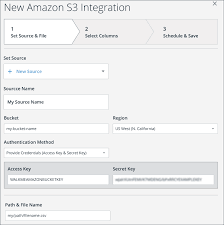 To link your amazon s3 bucket to platform you need your secret key, your access key, and the name of your bucket. How To Configure An Amazon S3 Destination In The Integration Center Walkme Support
