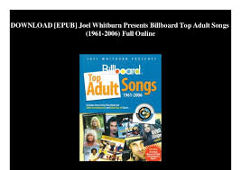 Download Epub Joel Whitburn Presents Billboard Top Adult