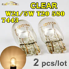 Hippcron T20 7443 580 W21 5w Clear Glass Car Signal Lamp 12v 21 5w W3x16q Auto Light Bulb 2 Pcs Review Car Lights Clear Glass Light Bulb