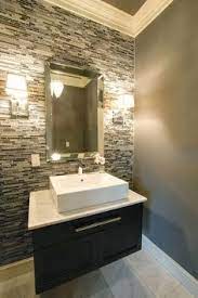 Tile is the one detail that singlehandedly transforms any bathroom. Half Bath Tiled Wall Guest Bathroom Small Modern Powder Room Modern Powder Rooms