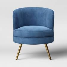 Corliving antonio grey velvet curved accent chair dad 321 Beadle Accent Chair With Brass Leg Velvet Blue Project 62 Target