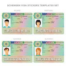 Visa form (application for national visa form) application form should be filled. Schengen Visa Passport Sticker Templates For Poland Portugal Slovakia Slovenia Set Stock Vector Illustration Of Sample Poland 89902911
